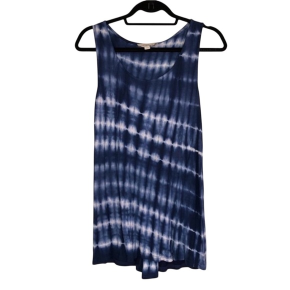 Olive & Oak Soft Blue Tie Dye Tank Top Button Back Stretch Womens size Small - Picture 1 of 5